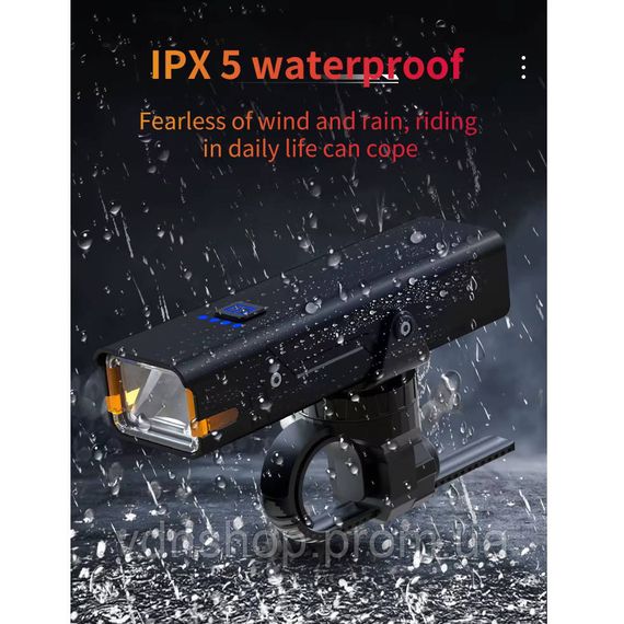 Потужний велосипедний ліхтар в алюмінієвому корпусі, Ліхтар для велосипеда із захистом від води IE-28