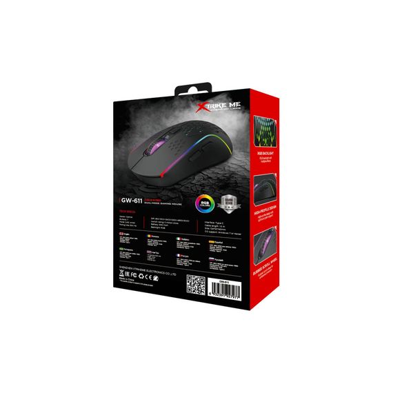 Мишка Xtrike ME GW-611 Wireless RGB Black (GW-611) | Зображення 5