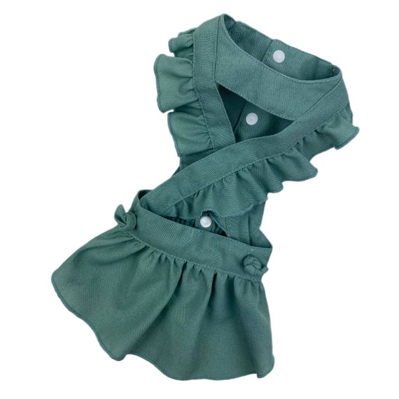 Сукня льон рюші з вузликами м'ята P-28 | Зображення 1