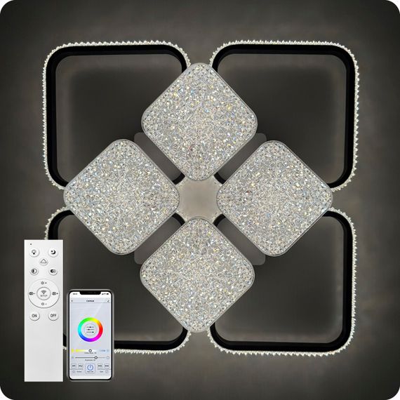 Люстра світлодіодна 517 Light з пультом 192Вт Чорний (02129) | Зображення 4