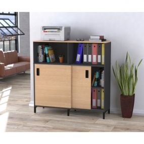 Тумба офисная Loft Design LS-1200-1200 антрацит LS-1200-1200 антрацит дуб борас