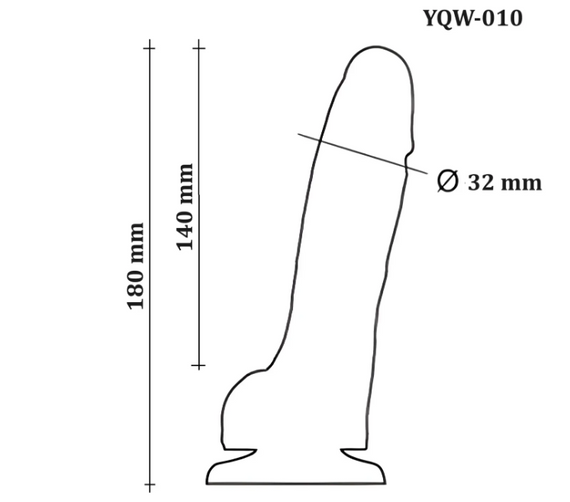 Фалоімітатор з мошонкою на присосці OYO - Dildo Double Layer Silicone YQW-010 (довжина 18 см, діаметр 3.2 см) Sex Aura | Зображення 5