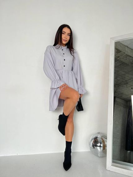 Женское красивое легкое платье хлопковое NB24005 размер 46/48, цвет серый | Зображення 1