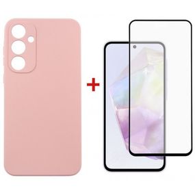 Чехол для мобильного телефона Dengos Samsung Galaxy A35 5G + Glass Pink (DG-KM-91)