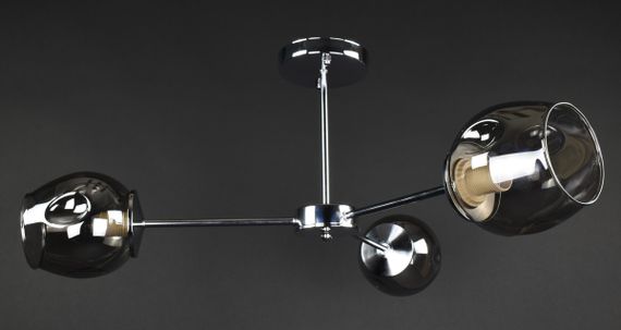 Люстра стельова на 3 лампочки 27290 Хром 30х67х67 см. | Зображення 2