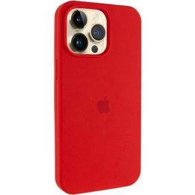 Чохол Silicone Case (AA) Logo with MagSafe для Apple iPhone 12 Pro / 12 (6.1") Червоний / Red