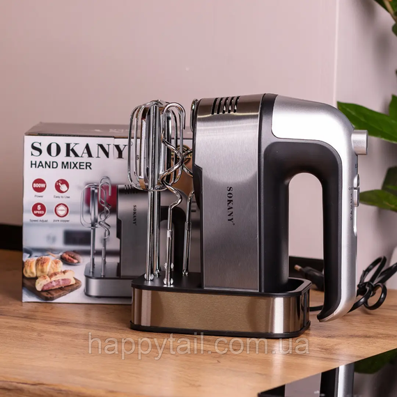 Міксер ручний Sokany 350 Вт 5 швидкостей   2 насадки SK-6627 | Зображення 7