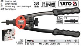 Заклепочник YATO Польша ручной двуручный для гаек М 5-12 l=330 мм YT-3612