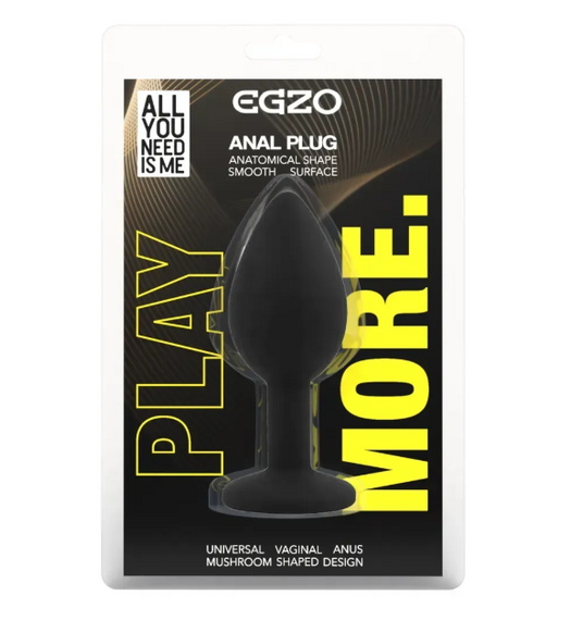 Силиконовая анальная пробка EGZO - Silicone Black Round Plug Red, size S Sex Aura | Зображення 3