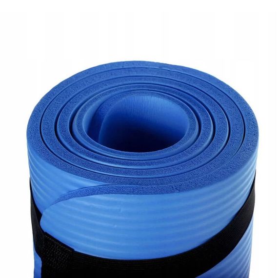 Коврик для йоги и фитнеса Павер систем PS-4017 NBR Fitness Yoga Mat Plus Blue (180х61х1) | Зображення 6