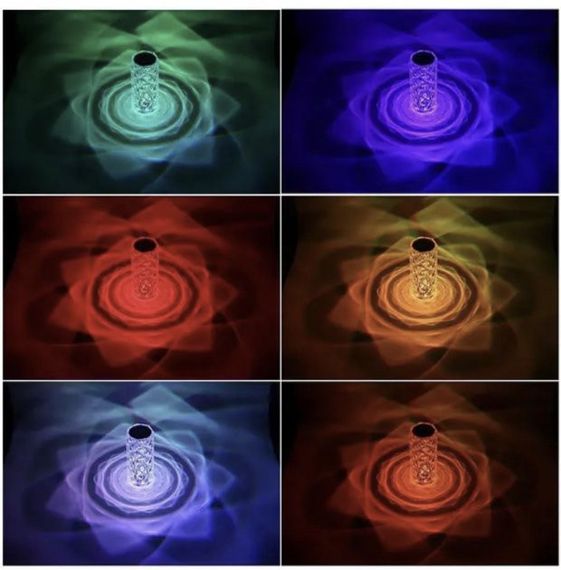 Настільна лампа нічник Роза з пультом RGB Crystal Rose. | Зображення 4