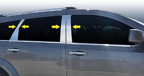 Молдинг дверных стоек (нерж.) для Dodge Journey 2008-2024 гг | Зображення 1