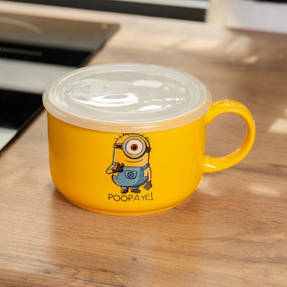 Миска порцелянова з пластиковою кришкою, 900 мл, для супу та локшини HP-15-18BM | Зображення 4