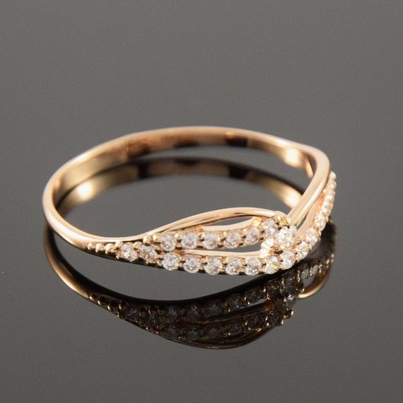 Женское кольцо из красного золота с финитами 20 | Зображення 3