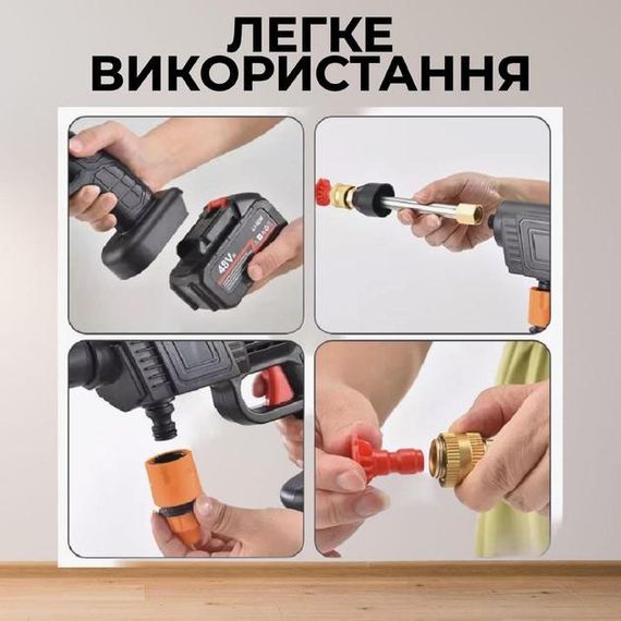 Аккумуляторная Мойка с 2-мя АКБ Портативная Ручная Высокого Давления Универсальная ZG-46 | Зображення 1