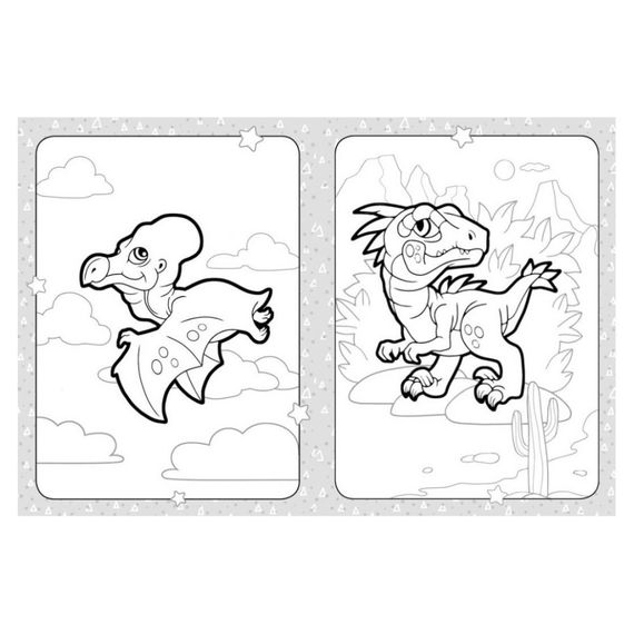 Раскраска детская Дружественные динозаврики КЕНГУРУ 1489006 для самых маленьких | Зображення 2