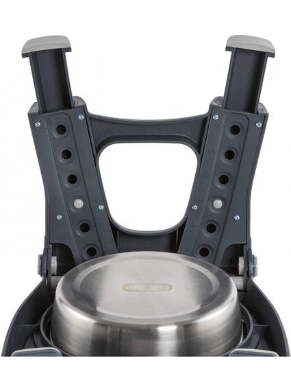 Миска из нержавеющей стали двойная с регулируемыми ножками Dexas Adjustable Height Double Pet Feeder, 2 х 0.96 л, серая | Зображення 1