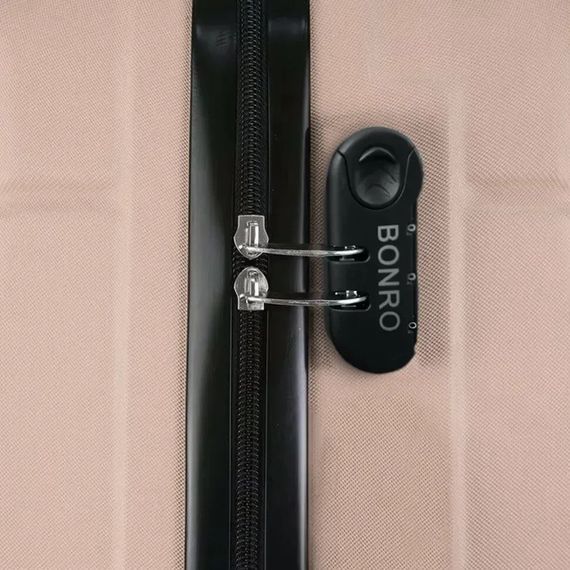 Набір валіз Bonro 2019 3 шт пластикові дорожні на колесах бежевий (42401076) | Зображення 6