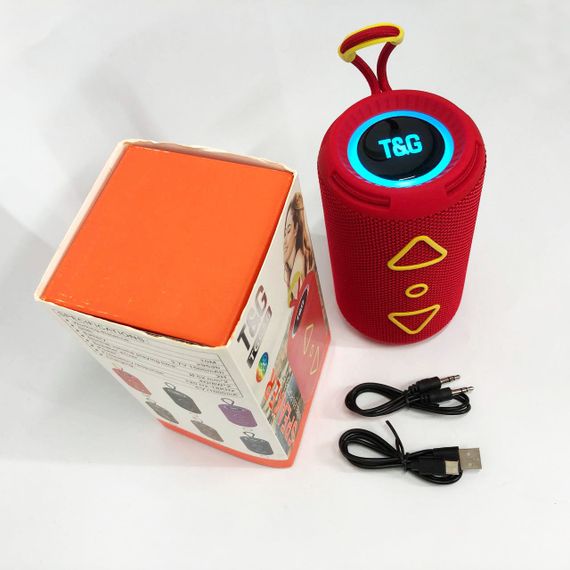 Bluetooth колонка портативная TG656 FM-радио, аккумуляторная колонка для музыки. Цвет: красный | Зображення 4