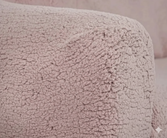 Чохол на тримісний диван плюшевий Venera "Sofa soft" 306 Пудровий | Зображення 4