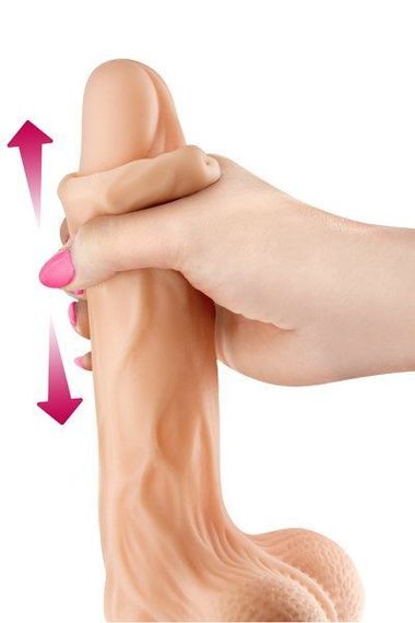 Фалоімітатор із рухомою крайньою плоттю Real Body — Real JO, діаметр 4 см, TPE | Зображення 1