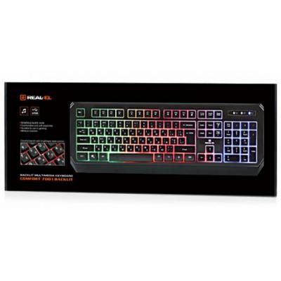 Клавіатура REAL-EL 7001 Comfort Backlit Black (7001 Comfort Backlit Black) | Зображення 7
