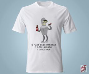 Футболка з принтом Бендер Свій Сантин з Блек Джеком і... S