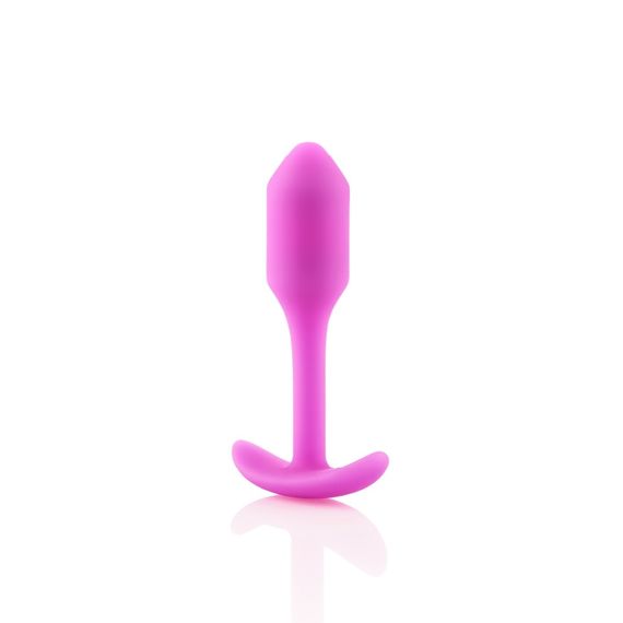 Анальна пробка із зміщеним центром ваги, S, B-vibe Snug Plug 1 рожева, 8.6 х 2.2 см | Зображення 3