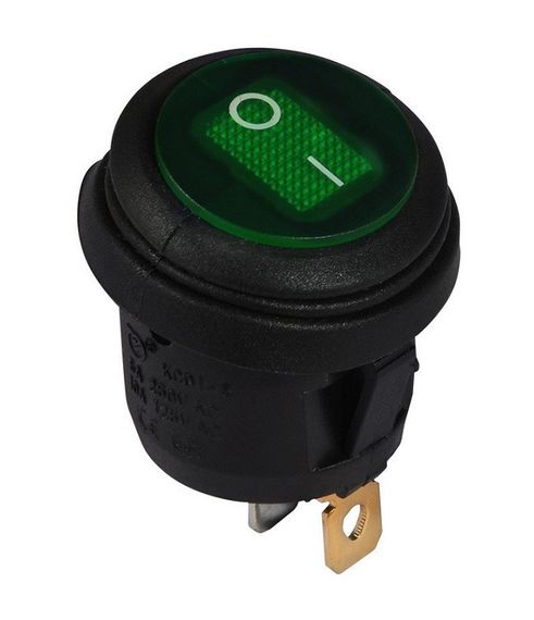 Перемикач KCD1-5-101WN G/B 220V 1 кл зелена цілий вологозахищена з підсвічуванням Ny95500723
