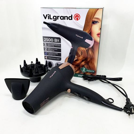 Фен для ефективного укладання волосся Vilgrand VHD 2610TI 2500 Вт, Фен для красивої укладки волосся GQ-67 | Зображення 3