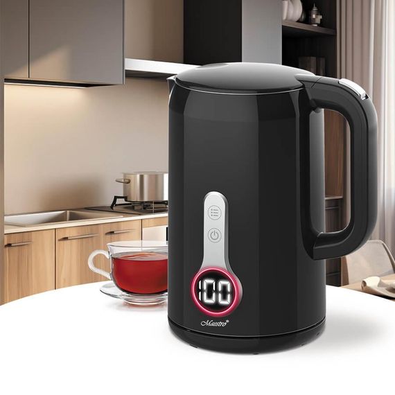 Електрочайник Maestro MR-025-BLACK, 1.7 л, 2200 Вт, з регулюванням температури | Зображення 1