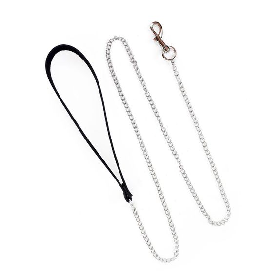 Поводок на цепочке из натуральной кожи Art of Sex - Leash, цвет Черный Sex Aura | Зображення 1