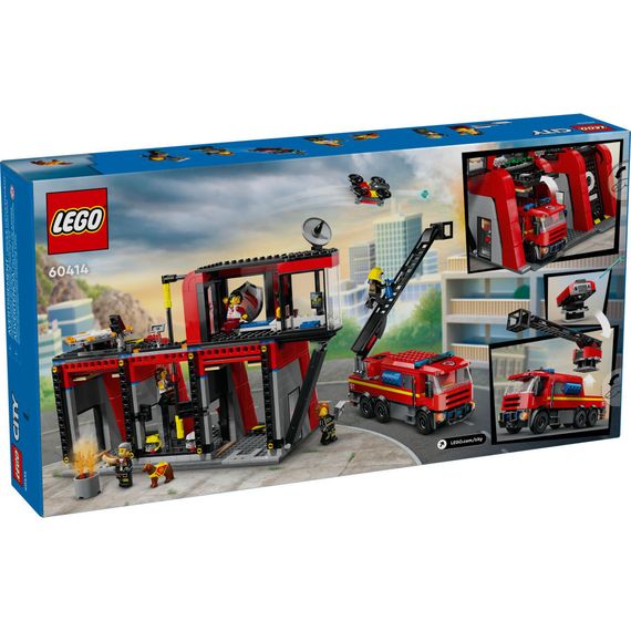 Конструктор LEGO City Пожежне депо з пожежною машиною 843 деталей (60414) | Зображення 7