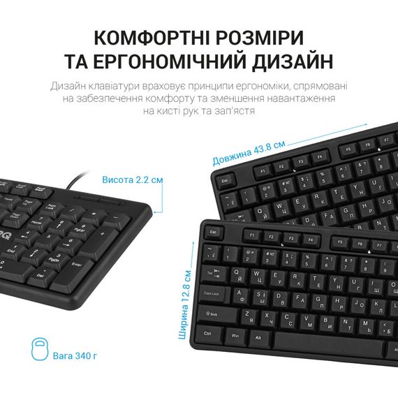 Клавіатура OfficePro SK166 USB Black (SK166) | Зображення 4