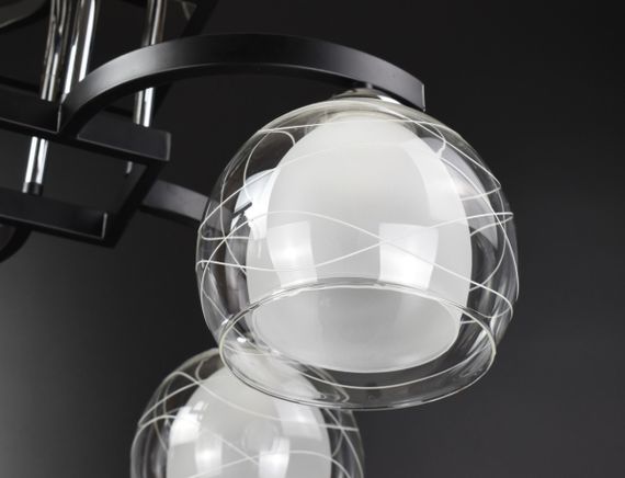 Люстра стельова на 4 лампочки 25218 Чорний 28х44х56 см. | Зображення 2