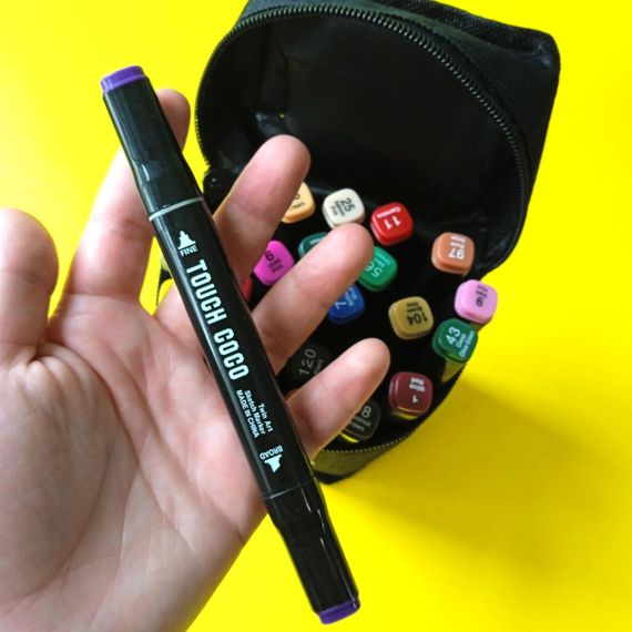 Скетч маркери SketchMarker двосторонні для паперу набір 24 шт. | Скет Маркер | SketchMarker в кейсі | Зображення 2
