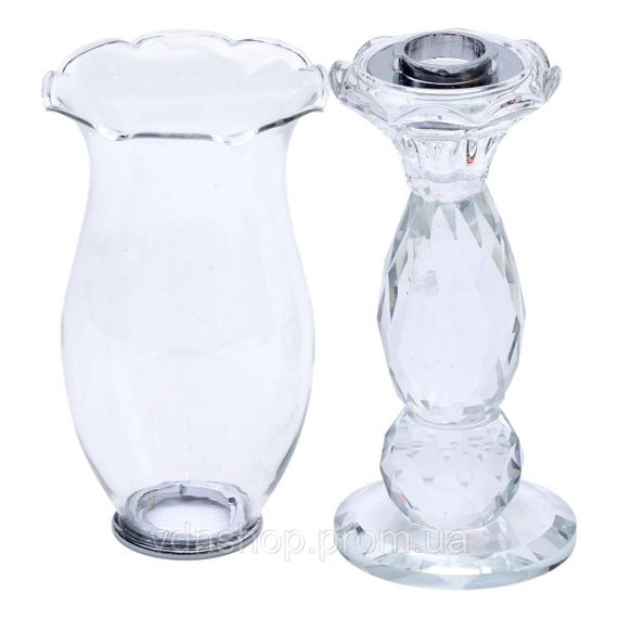 Подсвечник стеклянный 7×27.5 см подсвечник декоративный бокал на ножке HP-4-4S | Зображення 2