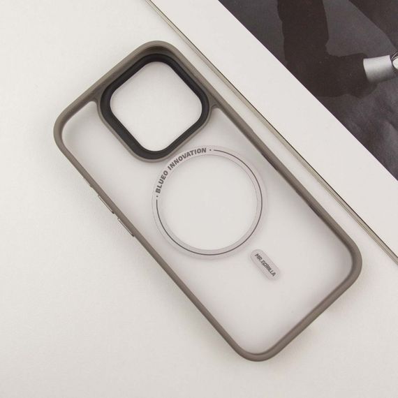 TPU+PC чохол Blueo Skin Friendly Frosted with MagSafe для Apple iPhone 15 Pro (6.1") Сірий | Зображення 3