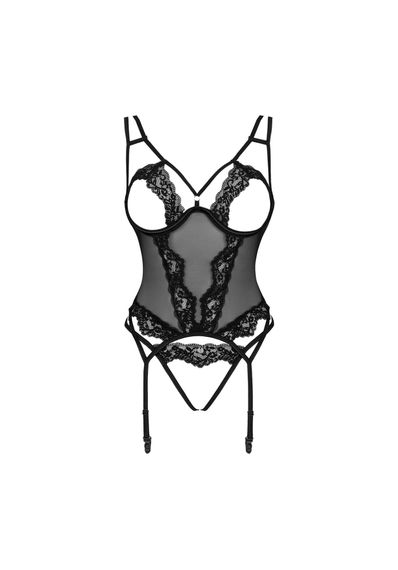 Комплект (корсет + трусики) Obsessive Setilla corset black L/XL | Зображення 4