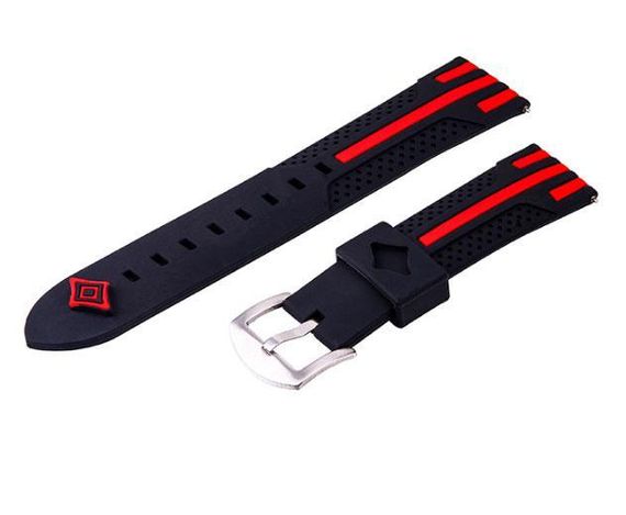 Силіконовий ремінець Primo Dart для годинника Samsung Galaxy Watch 46 mm SM-R800 - Black&Red