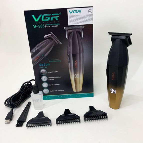 Машинка для стрижки волосся VGR V-906 тример для окантовки та стрижки бороди. Колір: жовтий | Зображення 3