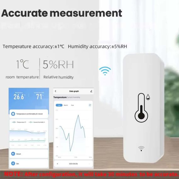 Датчик температуры и влажности TH01 для Tuya, Smart Life, термометр-гигрометр. | Зображення 3