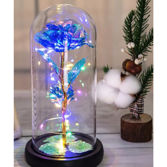 Декоративна троянда в скляній колбі, Вічна троянда з LED підсвічуванням   знижка | Зображення 6