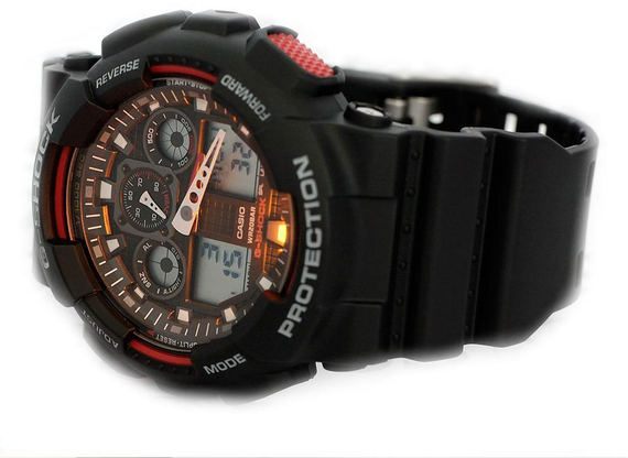Годинники чоловічі удароміцні оригінальні наручні Японія Casio G-Shock GA-100-1A4ER з полімерним ремінцем | Зображення 3