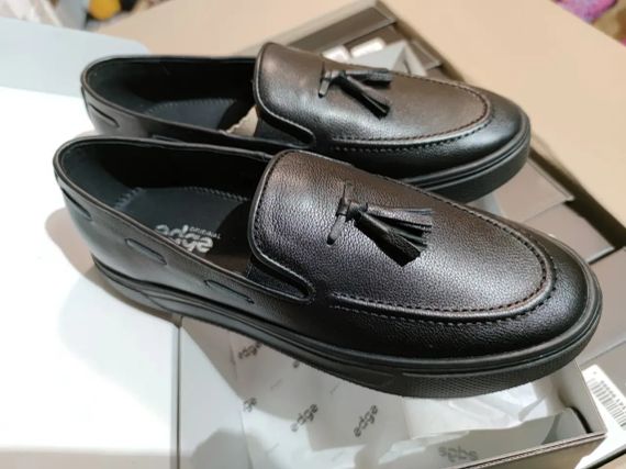 Черные мужские мокасины из кожи 45 размер | Зображення 7