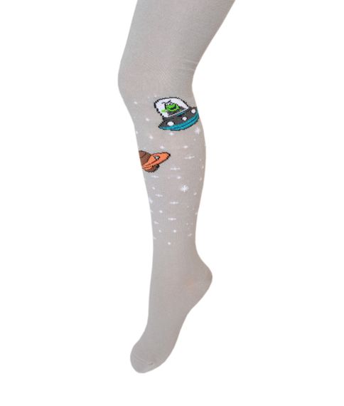 Колготи для хлопчика з малюнком космос Twinsocks р.-86-92,98-104,110-116 сірий , синій | Зображення 1