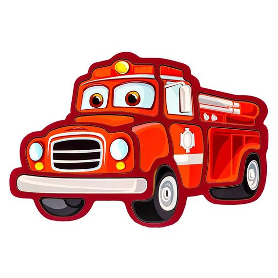 Детский пазл-вкладыш "Пожарная машина" Puz-22967, 12 элементов