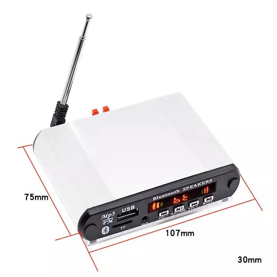 MP3 плеер, Bluetooth FM USB microsd, 12В 2*15W | Зображення 2
