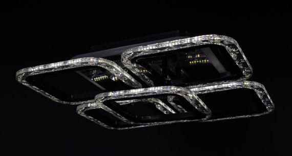 Люстра світлодіодна стельова LED світильник для квартири на стелю лед з пультом 26088 Чорний 10х38х38 см. | Зображення 4