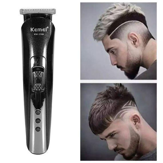 Машинка для стрижки Kemei KM-1506 3-в-1 Черная | Зображення 1